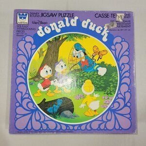 Walt Disney Donald Duck 125 Piece Vintage 1980 Round Jigsaw Puzzle by Whitman